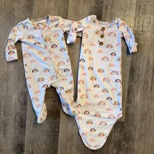 Set of 2 - Caden Lane rainbow pajama & gown